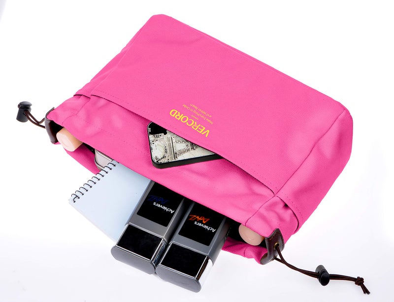 Vercord Canvas Handbag Organizers, Sturdy Purse Insert Organizer Bag in Bag, 10 Pockets Color Rose Small - Image 5